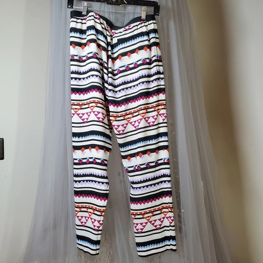 Bcbgmaxazria Aztec Southwestern‎ Print Pants Casual Lightweight Vaca Resort S